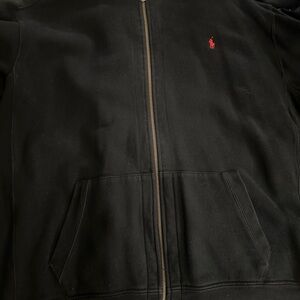 Polo Ralph Lauren Black Bomber Jacket with Red Emblem